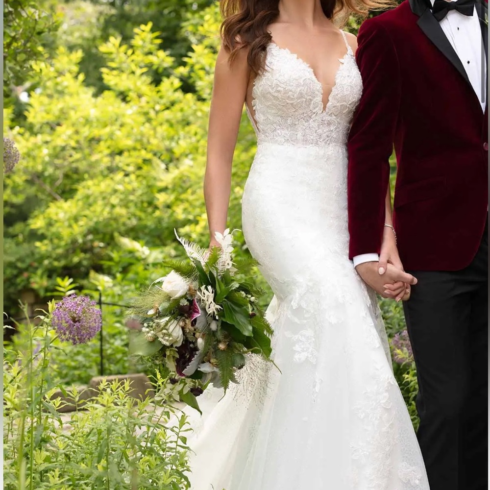 GLISTENING WEDDING GOWN WITH SHEER BODICE